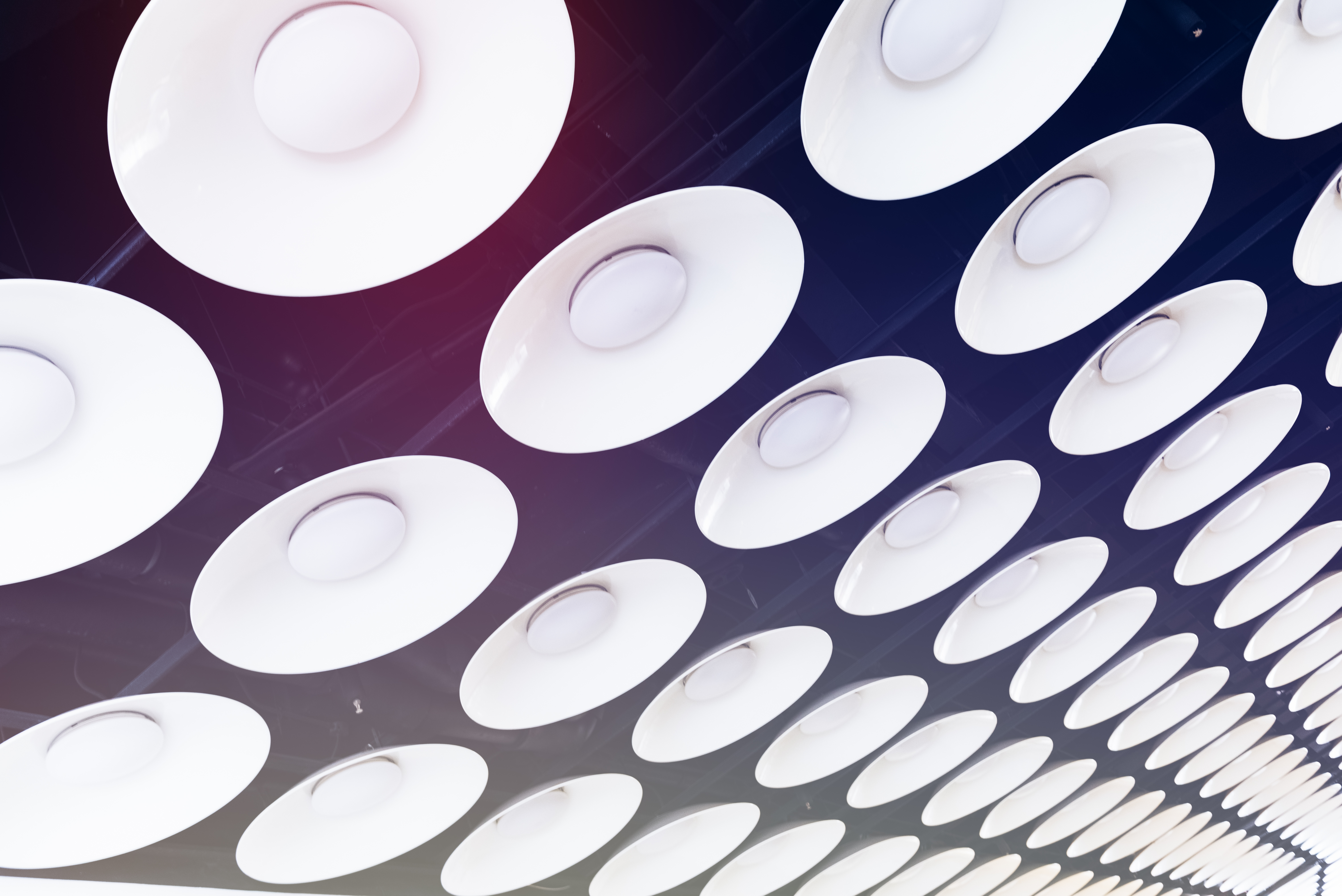 Detailed shot of a patterned wall with ambient lighting